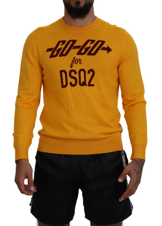 Dsquared² Orange Wool Long Sleeves Men Pullover Sweater