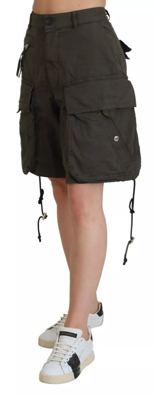 Dsquared² Green High Waist Cargo Bermuda Women Shorts