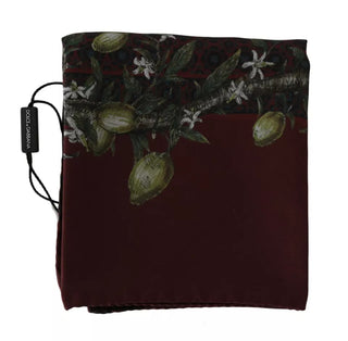 Dolce &amp; Gabbana Bordeaux 100% Silk Floral Wrap Women Scarf