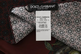 Dolce &amp; Gabbana Bordeaux 100% Silk Floral Wrap Women Scarf