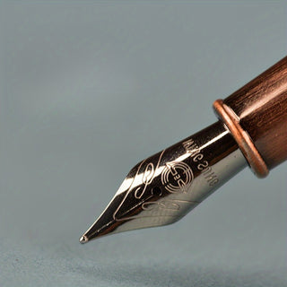 Elegant Antique Wooden Fountain Pen - Fine Nib, Snap-On Cap for Calligraphy and Office Use - Perfect Gift for Men and Women 