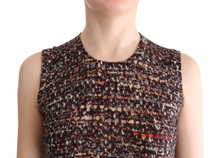 Dolce &amp; Gabbana Sleeveless Multicolor Knit Wool Top