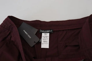 Dolce & Gabbana Bordeaux Cargo Jogger Trouser Cotton Pants