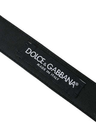 Dolce &amp; Gabbana Dark Brown Perforated Leather Metal Buckle Belt Men