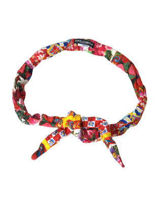 Dolce &amp; Gabbana Multicolor Carretto Print Waist Belt