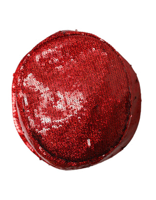 Dolce &amp; Gabbana Red Sequined Nylon Bucket Hat Men