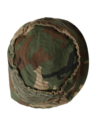 Dolce &amp; Gabbana Green Camouflage Cotton Bucket Hat Men