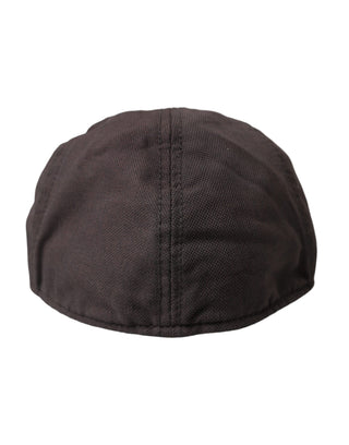 Dolce &amp; Gabbana Brown Nylon Cloth Newsboy Hat Men