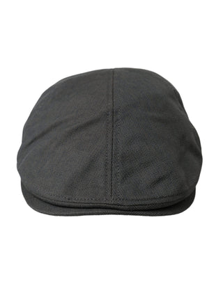 Dolce &amp; Gabbana Dark Gray Nylon Cloth Newsboy Hat Men