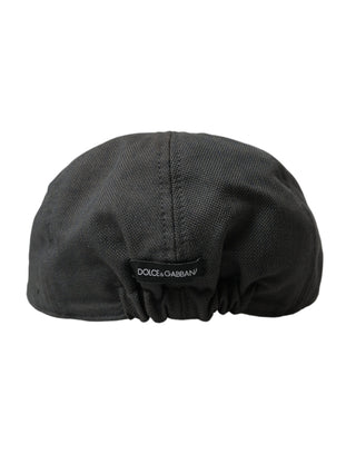 Dolce &amp; Gabbana Dark Gray Nylon Cloth Newsboy Hat Men