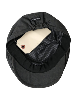 Dolce &amp; Gabbana Dark Gray Nylon Cloth Newsboy Hat Men