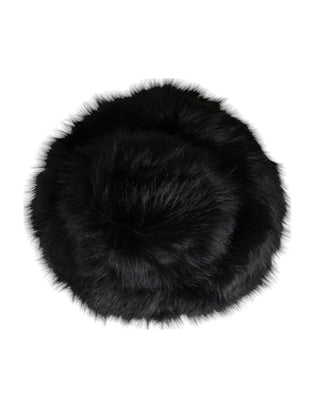 Dolce &amp; Gabbana Black Faux Fur Womens Bucket Hat