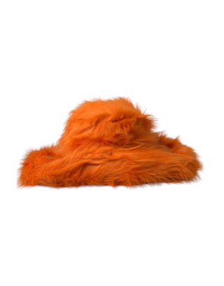 Dolce &amp; Gabbana Orange Faux Fur Polyester Fedora Hat