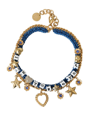 Dolce &amp; Gabbana Gold Tone Brass Chain I'm The Star Bracelet