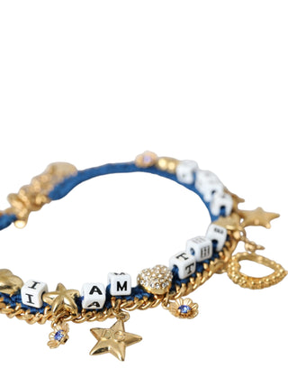 Dolce &amp; Gabbana Gold Tone Brass Chain I'm The Star Bracelet