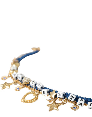 Dolce &amp; Gabbana Gold Tone Brass Chain I'm The Star Bracelet