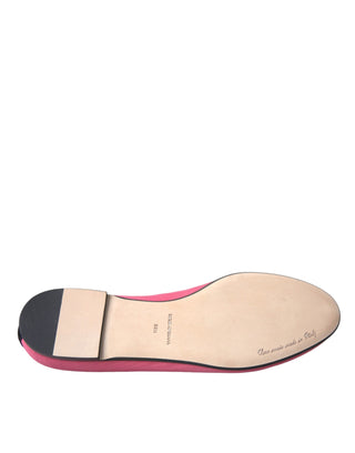 Dolce &amp; Gabbana Pink Velvet Slip On Loafers Flats Shoes