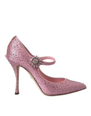 Dolce &amp; Gabbana Pink Strass Crystal Heels Pumps Shoes