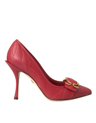 Dolce &amp; Gabbana Red Devotion Leather Heels Pumps Shoes