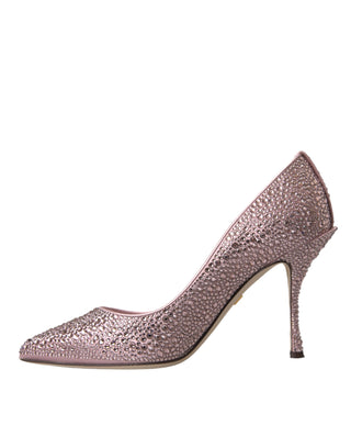 Dolce &amp; Gabbana Pink Strass Crystal Heels Pumps Shoes