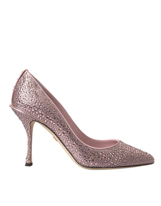 Dolce &amp; Gabbana Pink Strass Crystal Heels Pumps Shoes