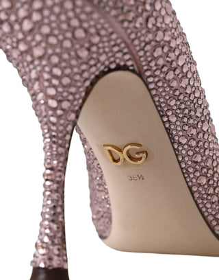 Dolce &amp; Gabbana Pink Strass Crystal Heels Pumps Shoes