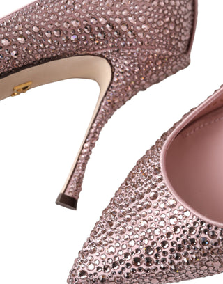 Dolce &amp; Gabbana Pink Strass Crystal Heels Pumps Shoes