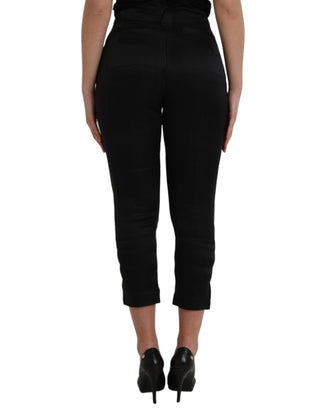 Ermanno Scervino Black High Waist Capri Cropped Pants