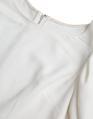 Dolce & Gabbana White Viscose Round Neck Short Sleeves Top