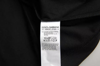 Dolce & Gabbana Black Logo Patch Cotton Crew Neck T-shirt