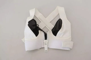 Dolce & Gabbana White Viscose Sleeveless Cropped Bustier Top