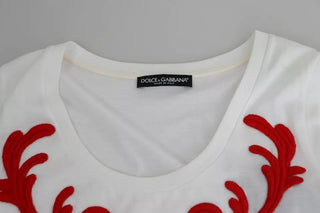 Dolce & Gabbana White Cotton Heart Applique Sleeveless Tank Top