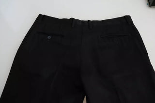 Dolce & Gabbana Black Cotton Stretch Dress Formal Pants