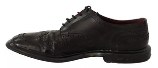 Dolce & Gabbana Black Leather Brogue Oxford Dress Shoes