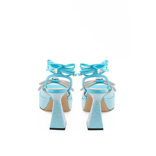 MACH &amp; MACH Light Blue Leather Platforms &amp; Wedge