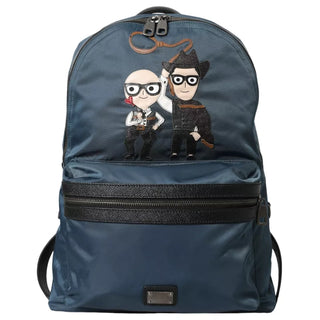 Dolce &amp; Gabbana Blue Nylon #DGFamily Patch Men Backpack Bag