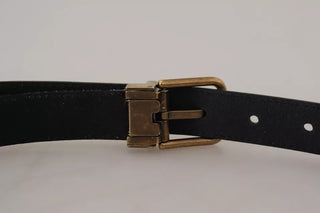 Dolce &amp; Gabbana Beige Velvet Leather Gold Tone Metal Buckle Belt