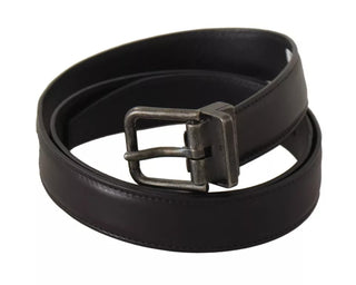 Dolce &amp; Gabbana Black Calf Leather Antique Buckle Men Belt