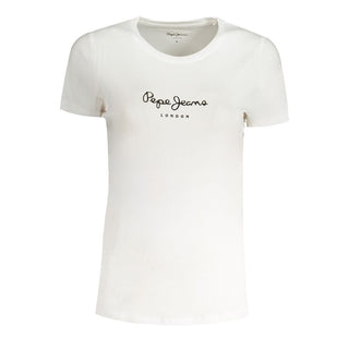 Pepe Jeans White Cotton Tops &amp; T-Shirt