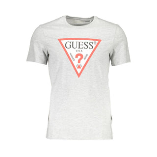 Guess Jeans Gray Cotton Men T-Shirt