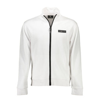 Plain Sport White Cotton Men Sweater