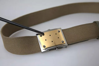 Dolce & Gabbana Brown Canvas Square Metal Buckle Men Belt