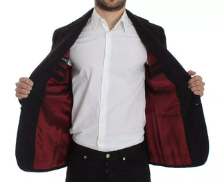 Dolce & Gabbana Bordeaux Alpaca Two Button Jacket Blazer