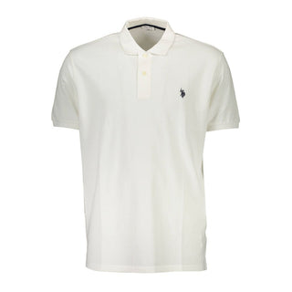 US POLO ASSN. White Cotton Men Polo Shirt