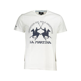 La Martina White Cotton Men T-Shirt