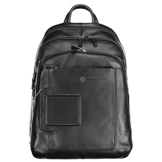 Piquadro Black Leather Men Backpack