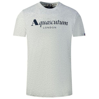 Aquascutum Gray Cotton Men T-Shirt