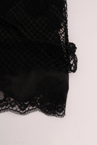 Dolce &amp; Gabbana Elegant Black Lace Sleeveless Cami Blouse