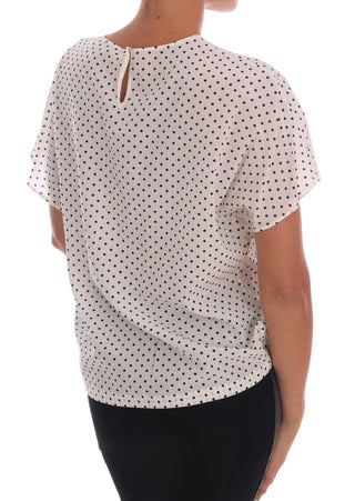 Dolce &amp; Gabbana Chic Polka Dot Silk Blouse