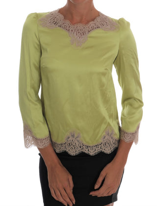 Dolce &amp; Gabbana Elegant Floral Lace Silk Blouse